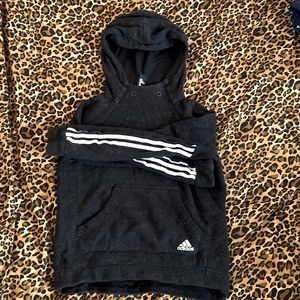 Adidas Logo Heavyweight Fitted Drop Shoulder Hooded Sweatshirt SO THICK AND WARM